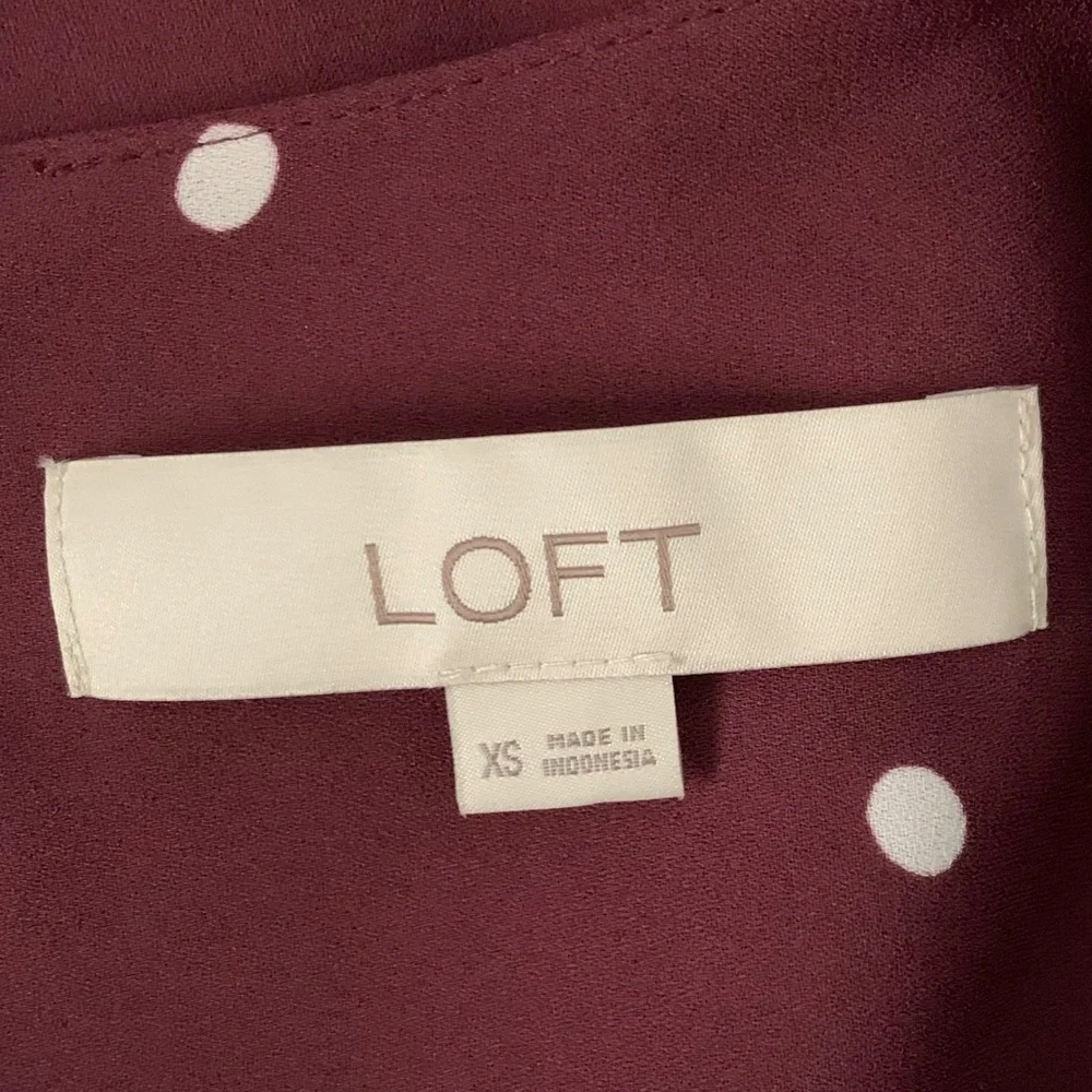 LOFT Polka Dot Lightweight Long Sleeves Blouse - Picture 3 of 5